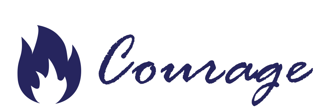 fire symbol with caption Courage