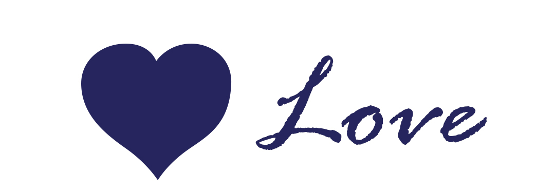 heart symbol with caption Love