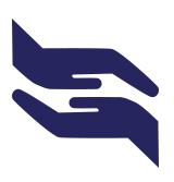 symbol of two hands about to clasp